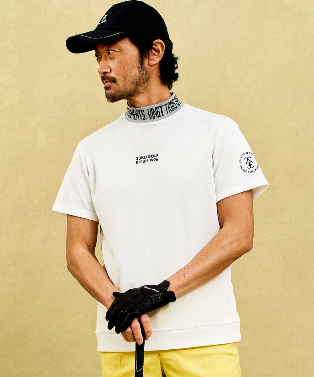 23区GOLF 【MEN】 4色から選べる ミニワッフルモックネック 