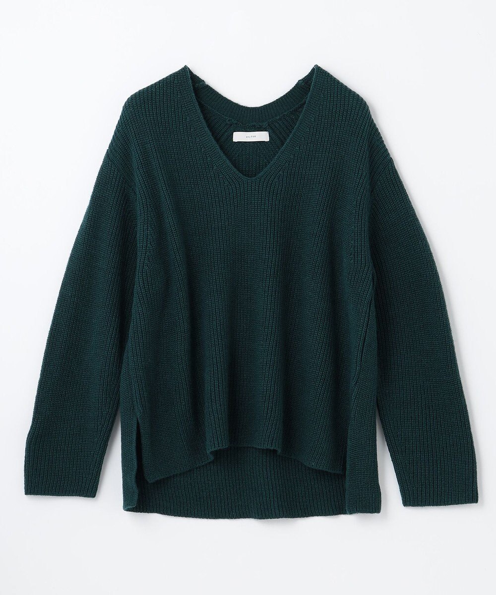 ANY ウールブレンドバルキーニット Vネック 