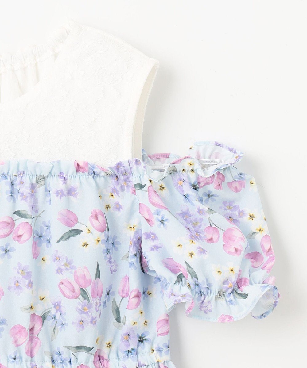 ANY KIDS オン・オフショルダー チューリップ ワンピース 