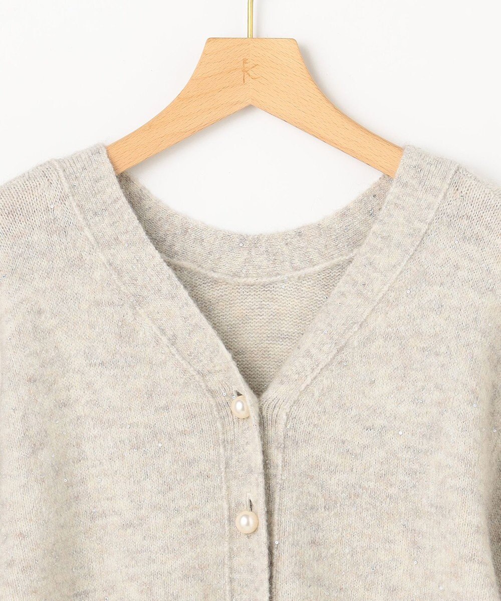 組曲 【加藤ローサさん着用 / 前後着用可】スパンコールヤーン カーディガン 