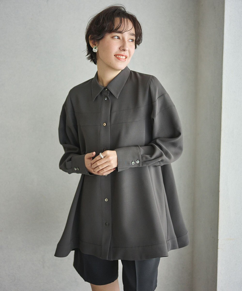 #Newans 【洗濯機可能】Aラインパネルチュニックシャツ 