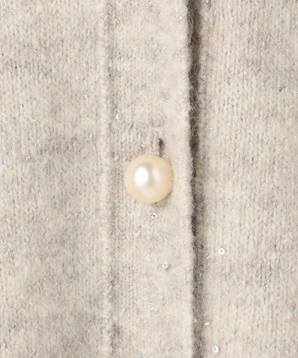 組曲 【加藤ローサさん着用 / 前後着用可】スパンコールヤーン カーディガン 