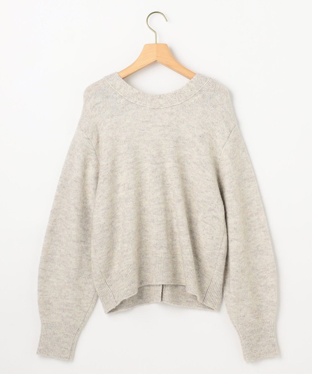 組曲 【加藤ローサさん着用 / 前後着用可】スパンコールヤーン カーディガン 