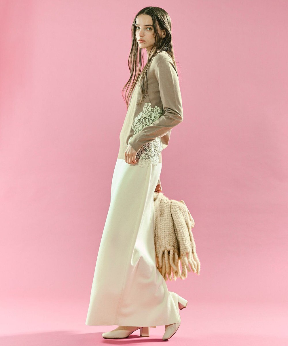 BEIGE， 【VERY NaVY12月号掲載】MONTAIGNE / イージーウエストウールロングスカート 