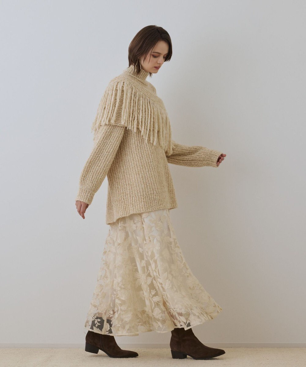 GRACE CONTINENTAL エンブロイダリーフレアスカート 