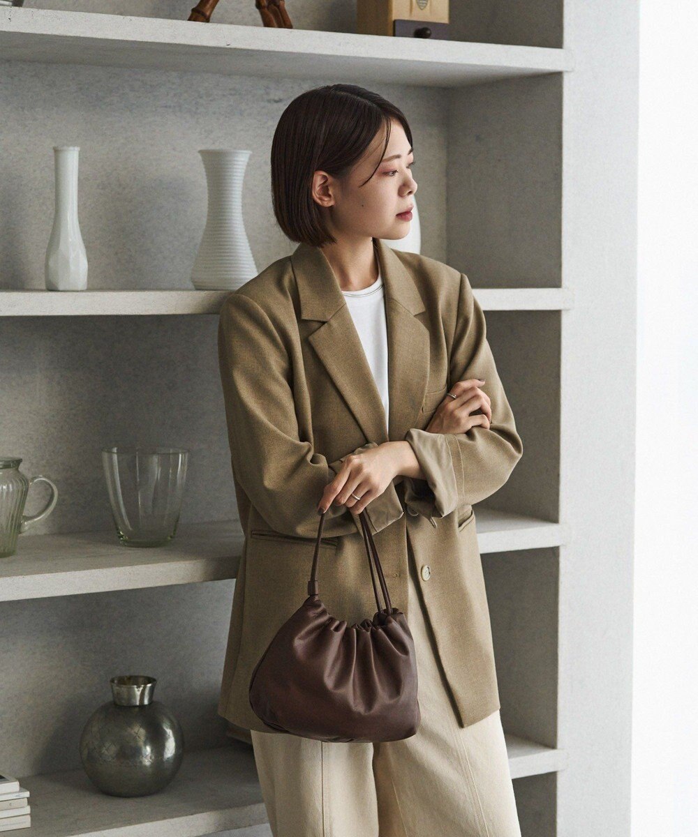 russet レザー巾着4WAYショルダーバッグ(CE-1454) 