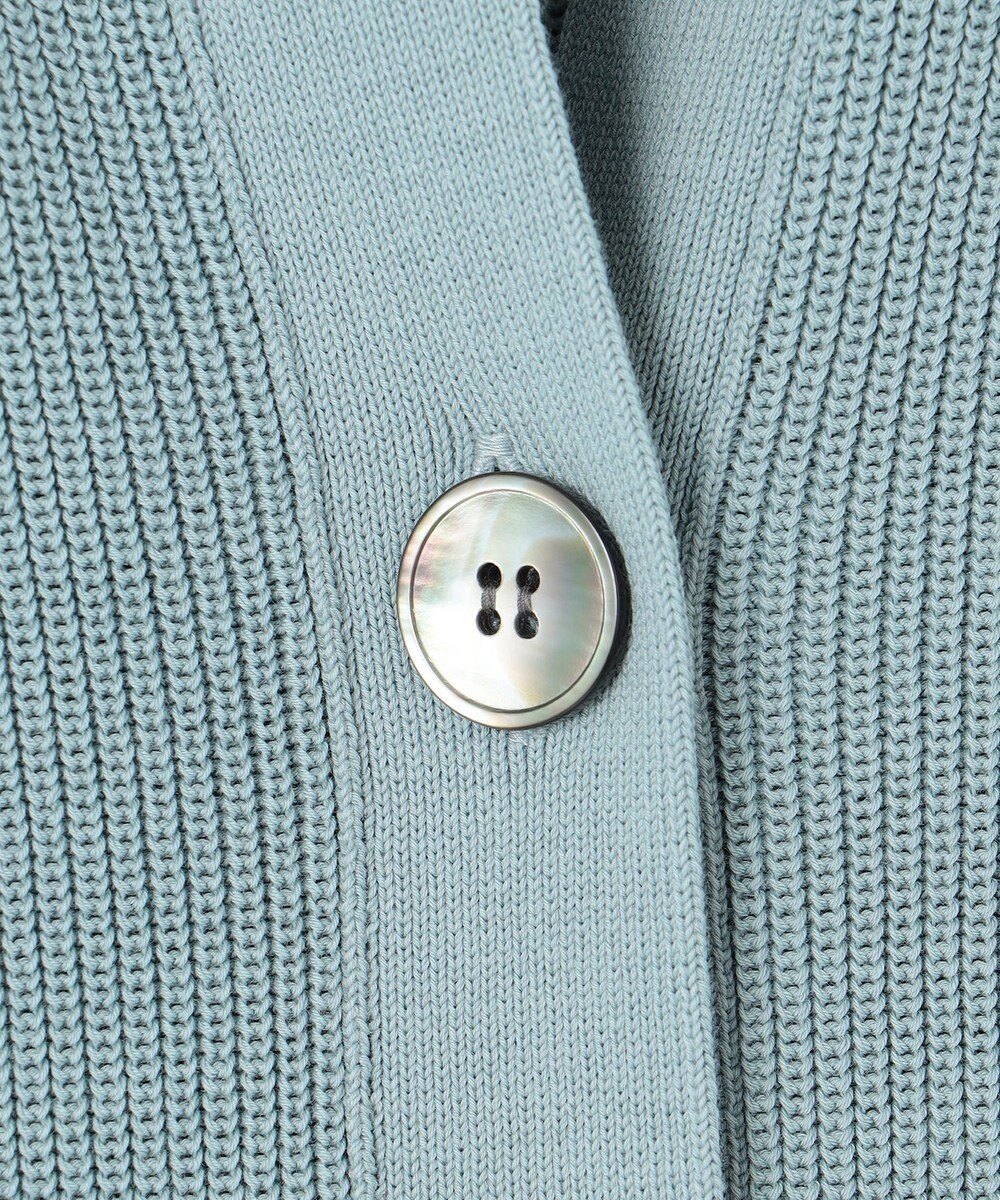 J.PRESS LADIES 【洗える】ORGANIC GASS COTTON キーネック カーディガン 