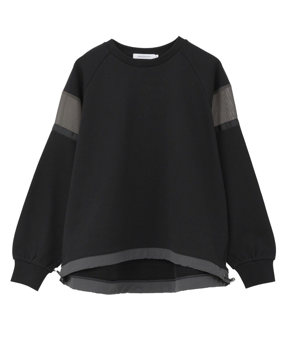 AMERICAN HOLIC 異素材ドロスト配色プルオーバー 