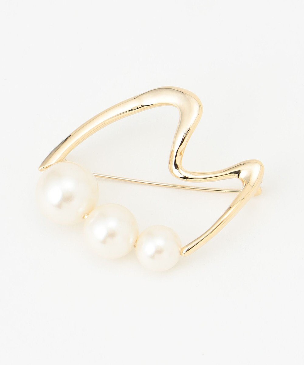 ICB パールラインブローチ 