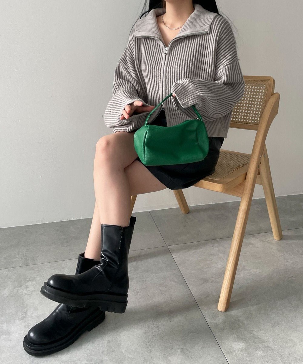 WEGO ダブルジップショートニットブルゾン 