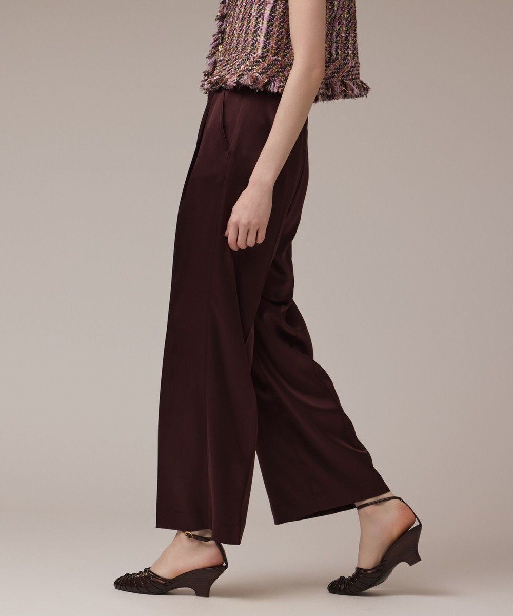 GRACE CONTINENTAL トリアセサテンワイドパンツ 