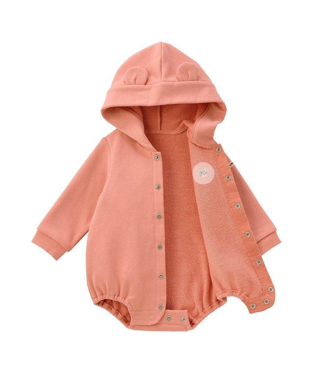 MIKI HOUSE HOT BISCUITS 【70-90cm】【NEW Color Series】耳付きロンパース 