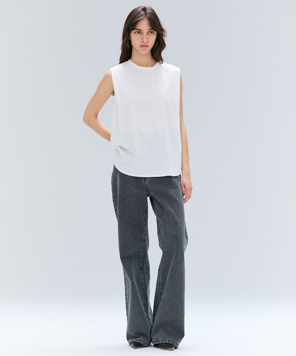 BEIGE， 【BEIGE,ecru/WEB限定・洗える】FINE DRY TOUCH / ねじりデザインコットンノースリーブトップス 