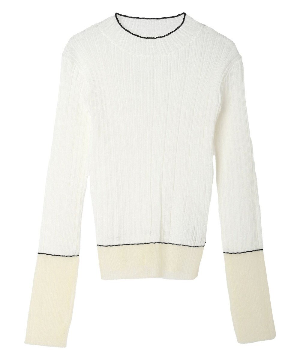 earth music&ecology シアー配色リブプルオーバー 