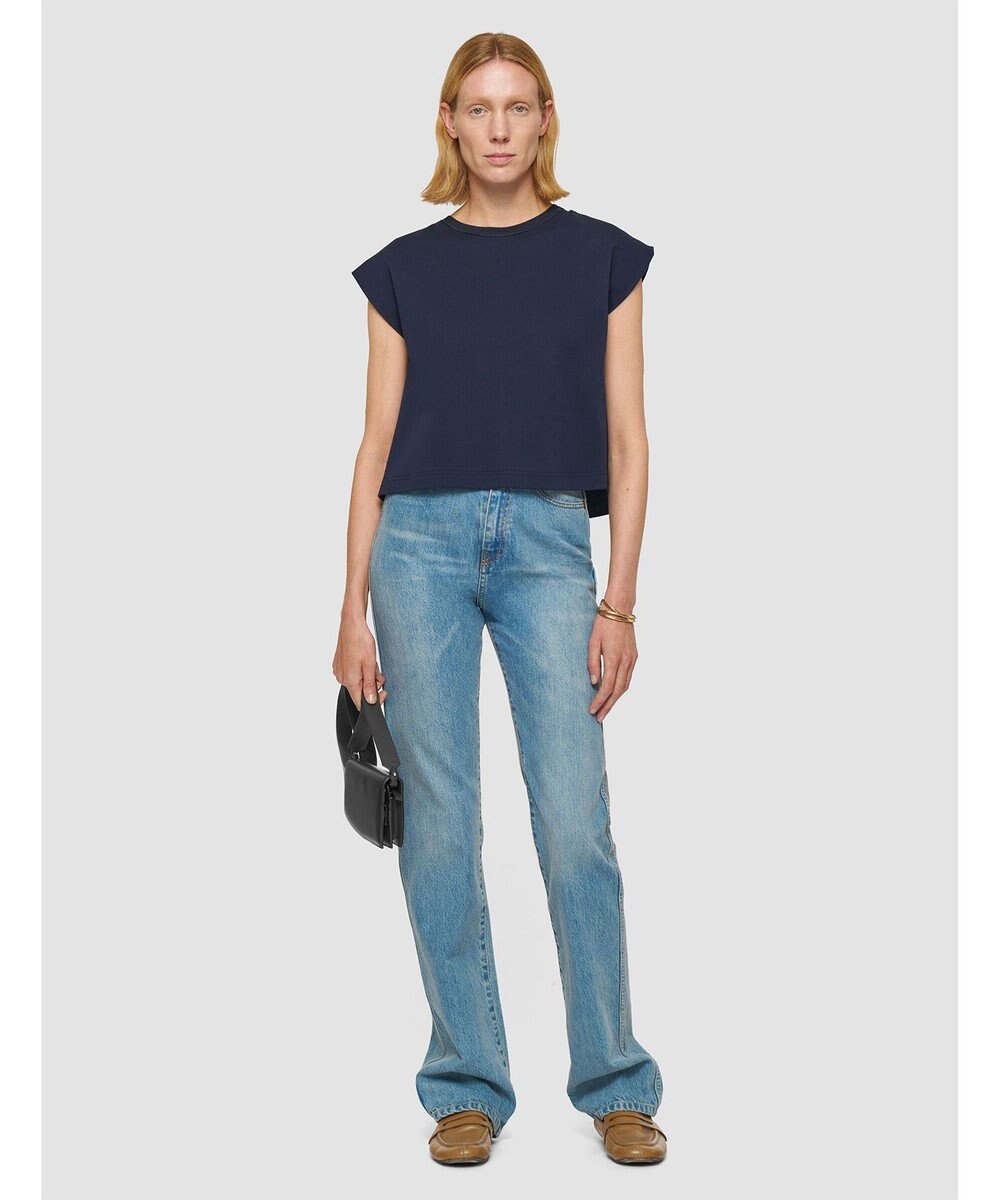 JOSEPH 【洗える】ポプリンジャージー　キャップスリーブティーシャツ 