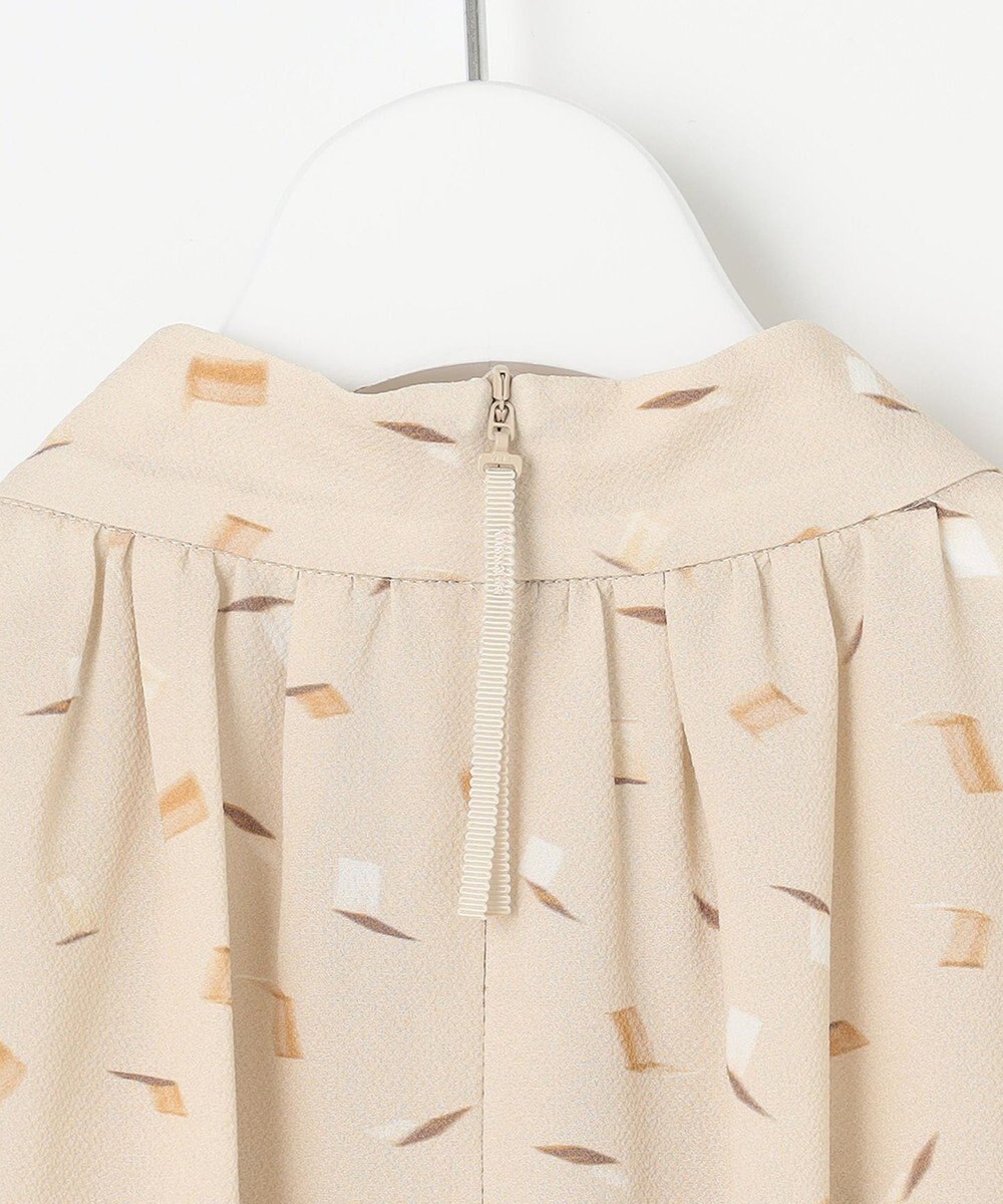 自由区 L 【洗える】ブラッシュドシャドープリント ブラウス 