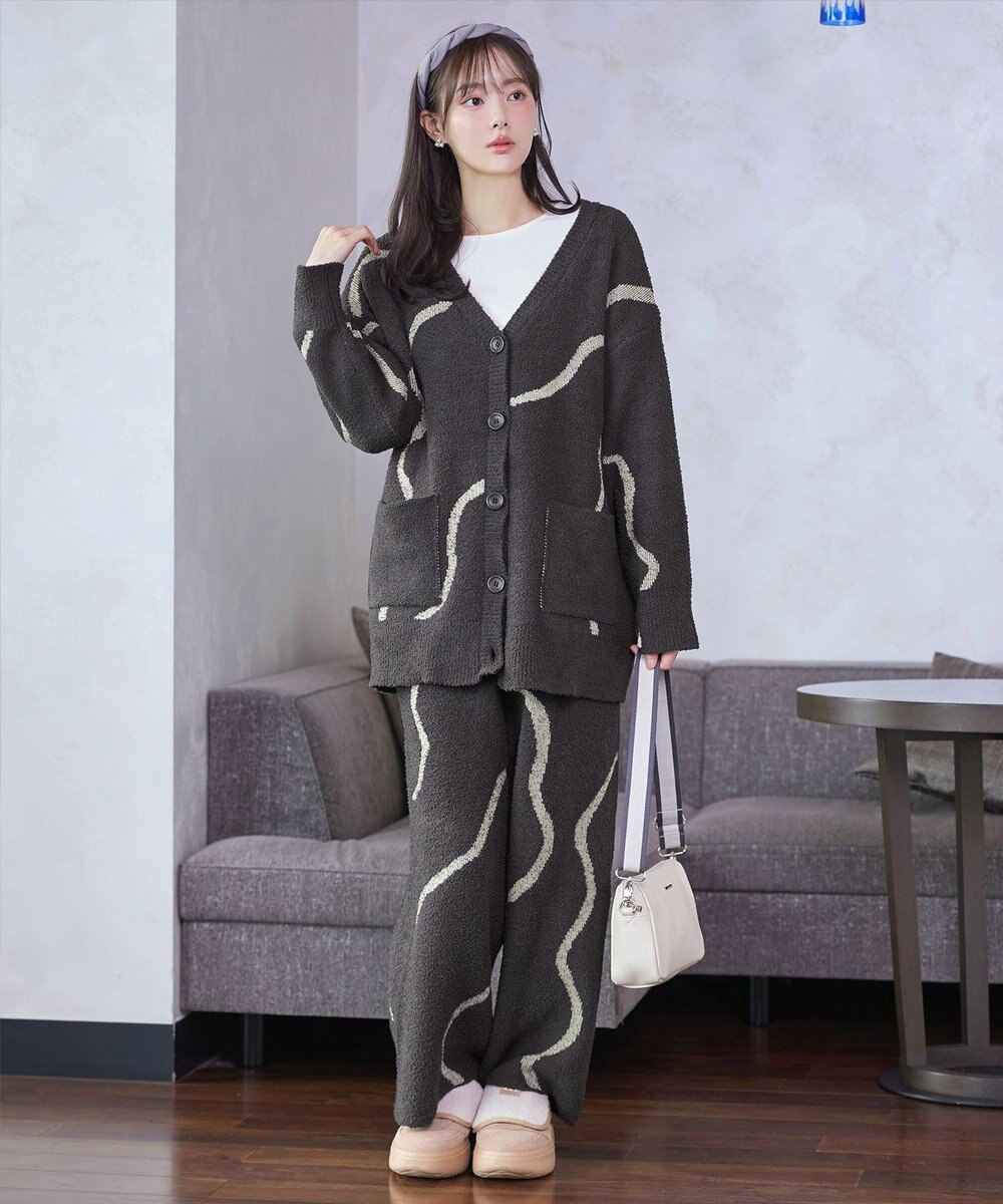 Tiaclasse ふわもちニュアンス配色ニットパンツ 