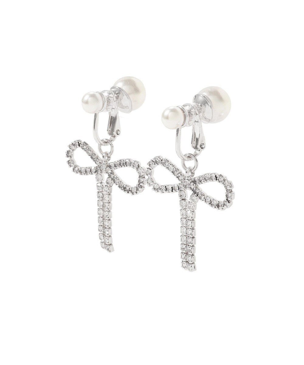 Maison de FLEUR ダイヤレーンリボンイヤリング 