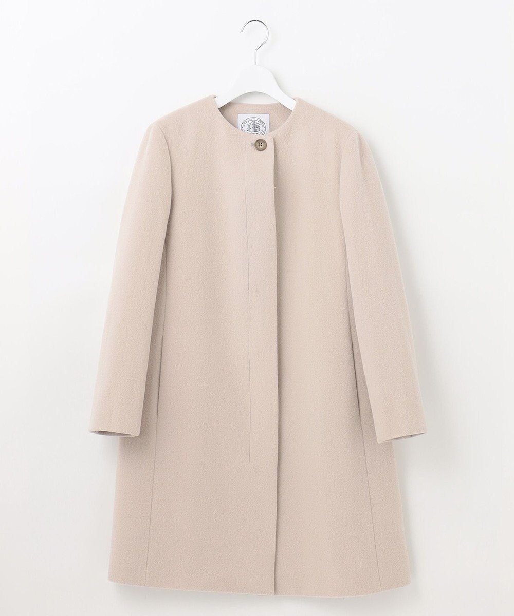 J.PRESS LADIES L アンゴラビーバー ノーカラーコート 