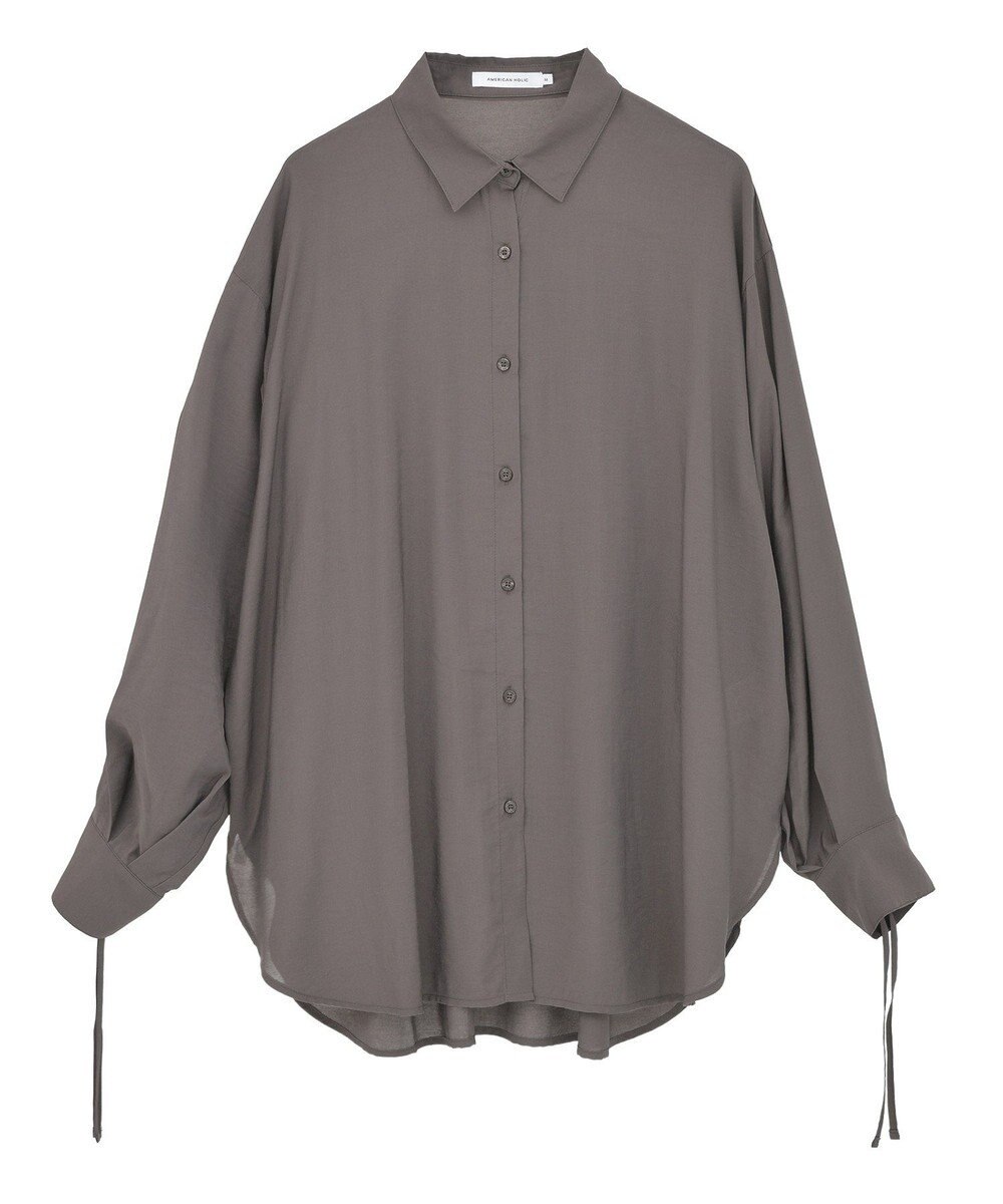 AMERICAN HOLIC シアーバックギャザーリボンシャツ 