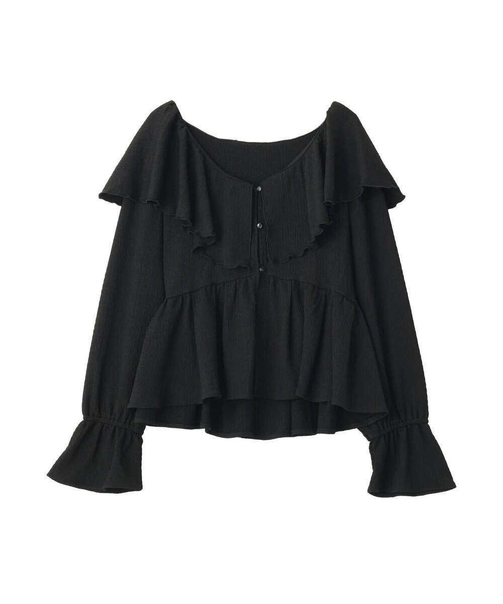 earth music&ecology 【予約】ラッフルカラーカットブラウス 