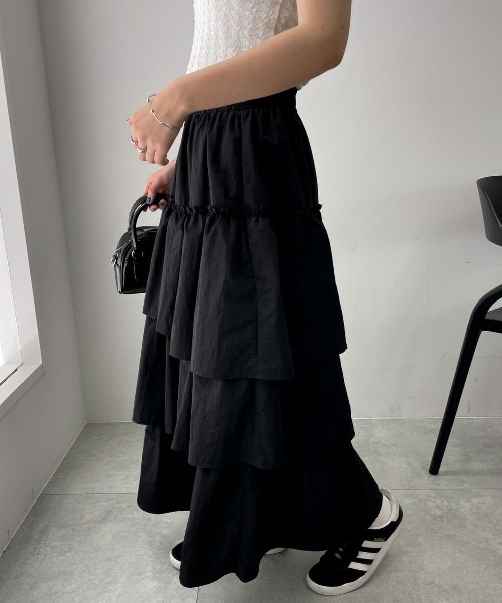 WEGO ナイロンティアードロングスカート 