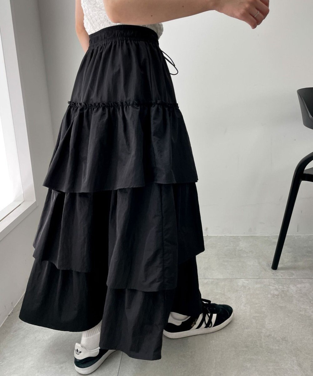 WEGO ナイロンティアードロングスカート 
