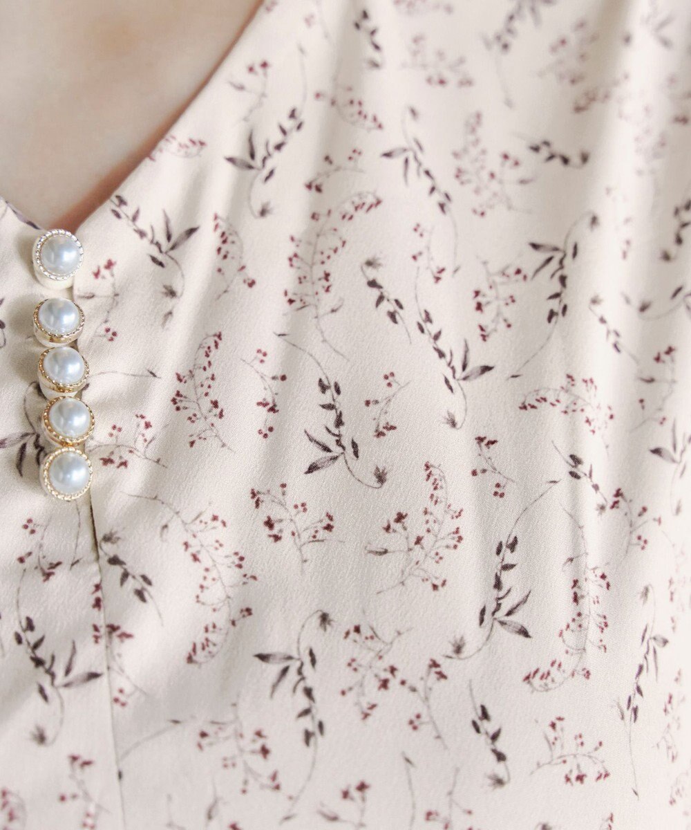 Tiaclasse 【洗える】花柄シフォン袖ワンピース 