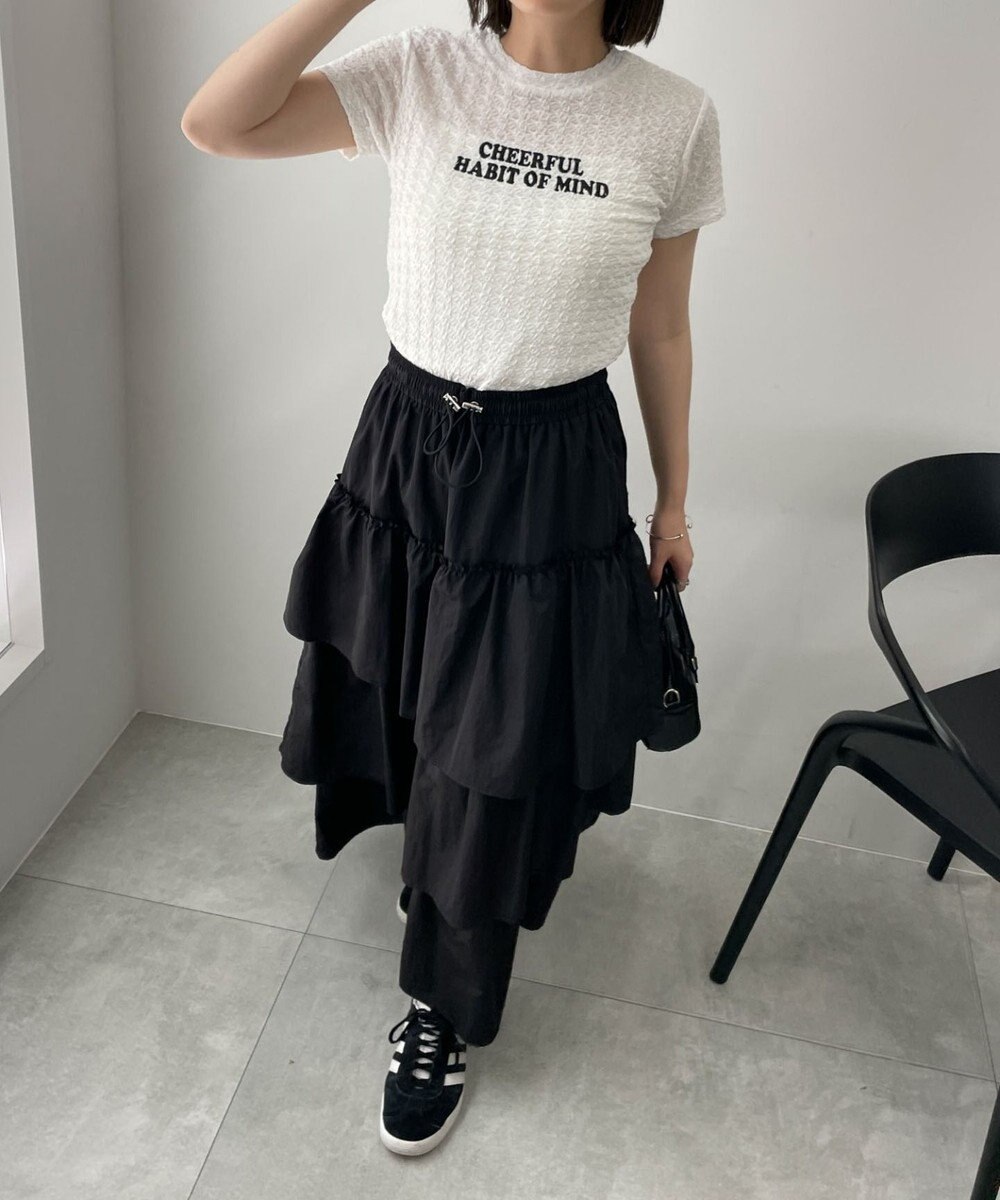 WEGO ナイロンティアードロングスカート 