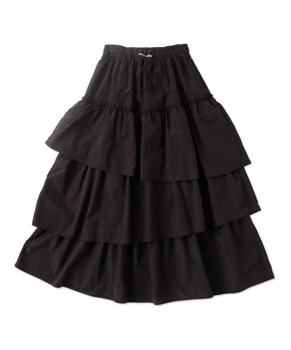 WEGO ナイロンティアードロングスカート 