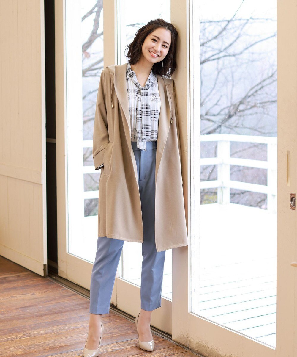 Tiaclasse 【洗える】快適な履き心地のダブルクロステーパードパンツ 