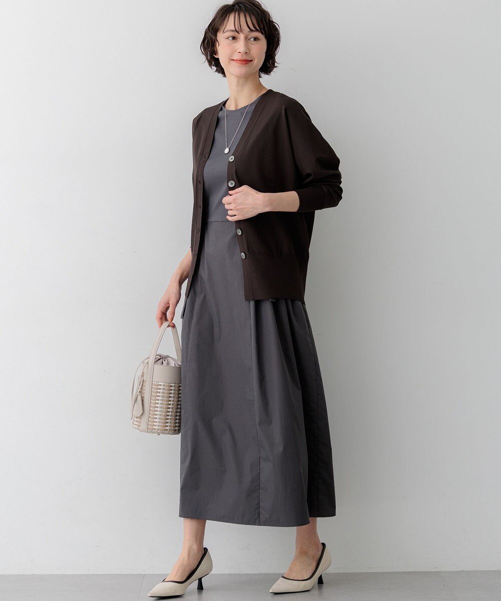 23区 S 【先行予約】レーヨンポリエステルストレッチ Vネック カーディガン 