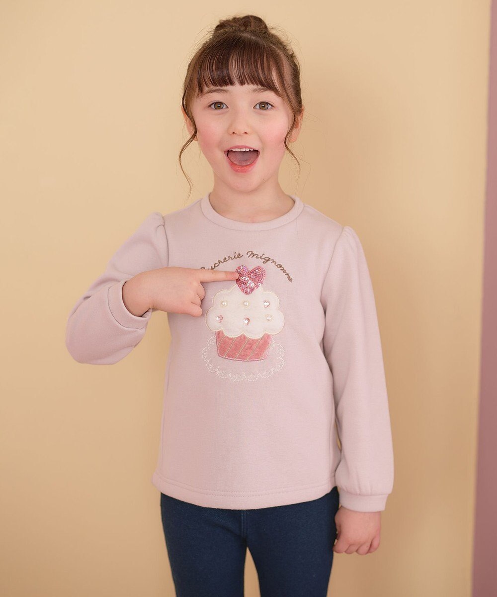 ANY KIDS 裏シャギー アップリケ トレーナー 