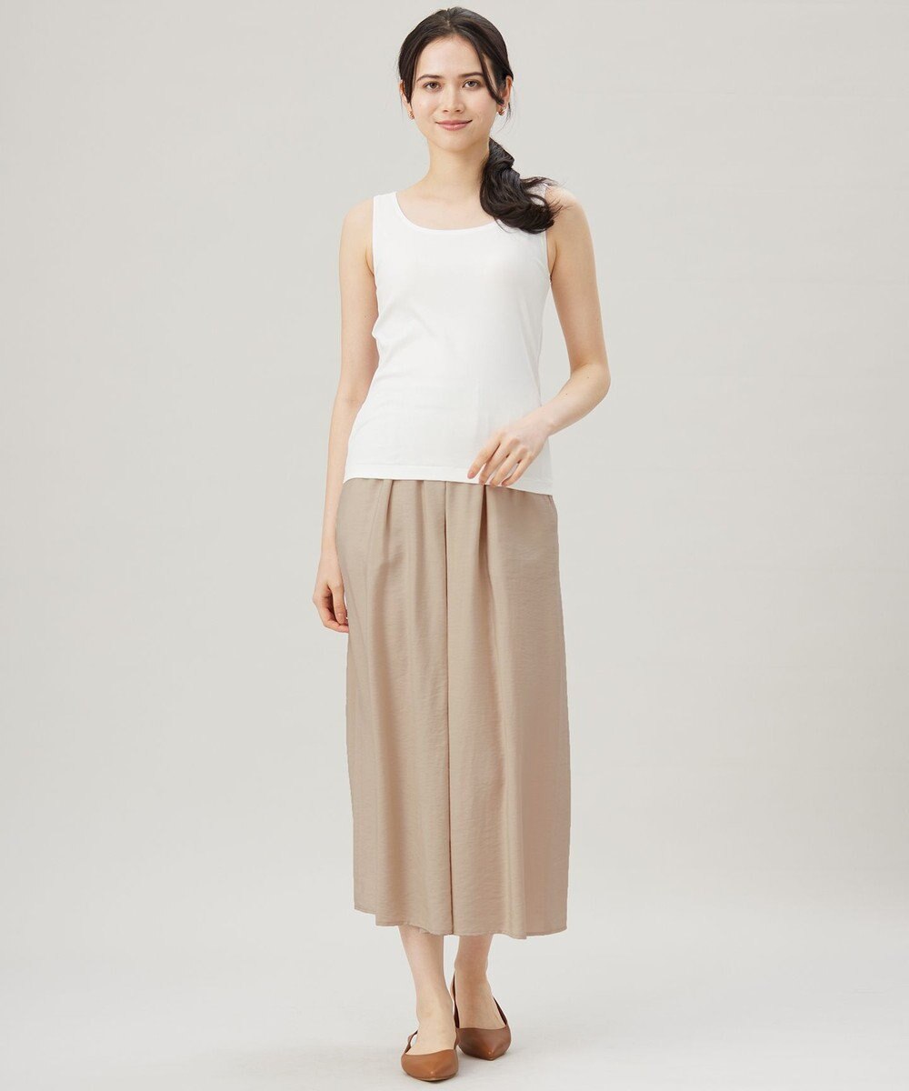 自由区 【セットアップ対応・接触冷感・UVケア・洗える】エアリーツイルキュロット パンツ 