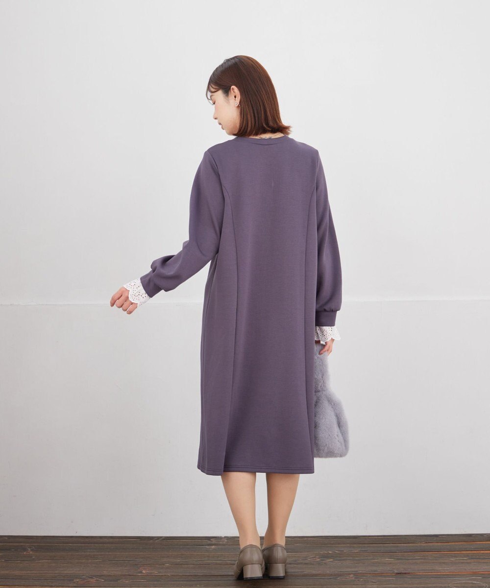 Tiaclasse L コットンレースドッキングカットソーワンピース 