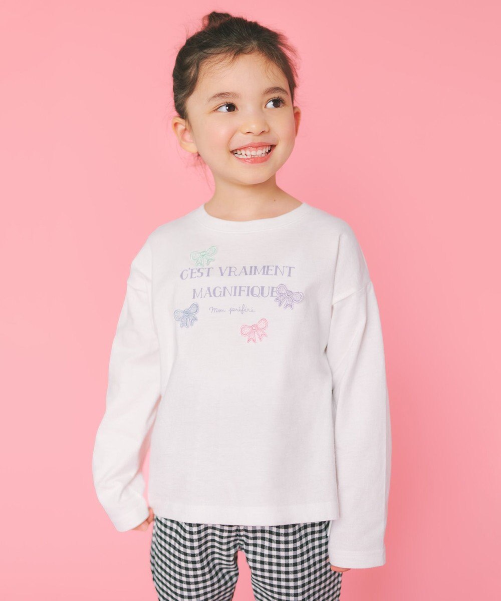 ANY KIDS 【綿100%】ロゴプリント 長袖Tシャツ 