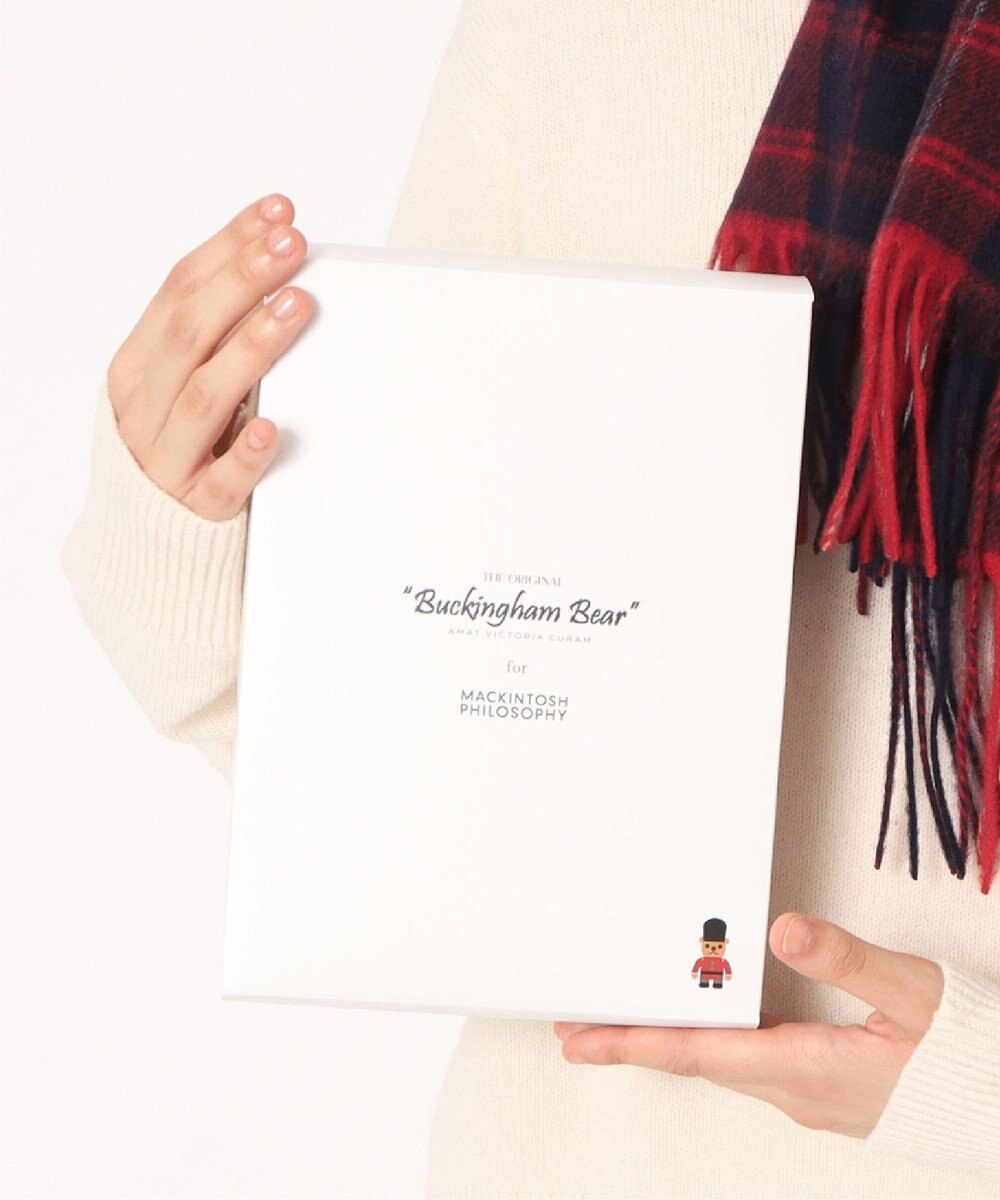 MOONBAT 【WEB限定】MACKINTOSH PHILOSOPHY バッキンガムベア付きウール100%無地マフラー (パッケージ付き) 