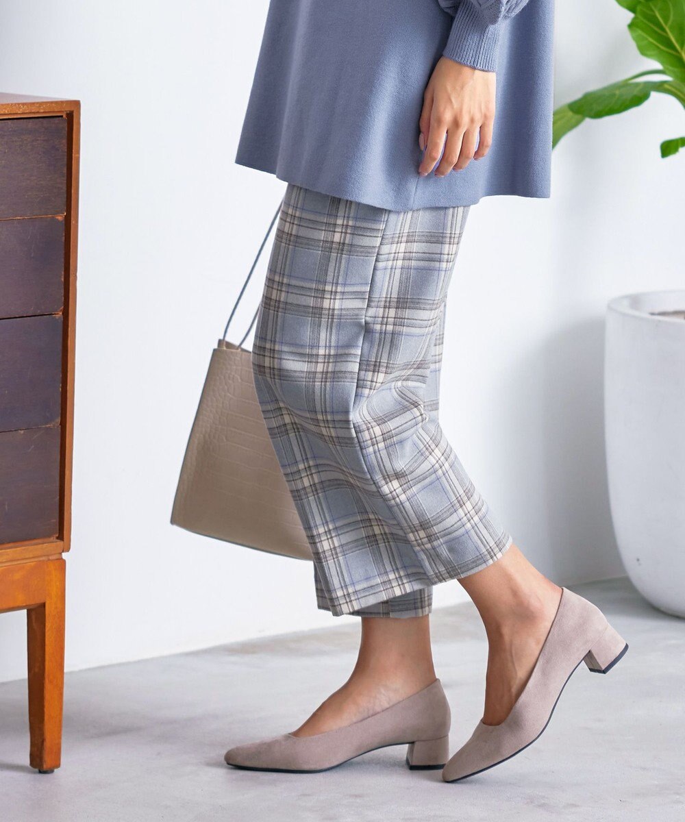 Tiaclasse 【安田美沙子さん着用・洗える】起毛チェック柄ワイドパンツ 