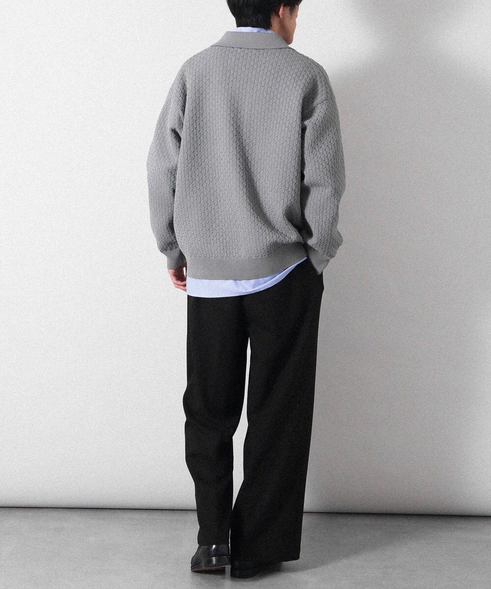 CRAFT STANDARD BOUTIQUE 柄編みニットシャツカーディガン 