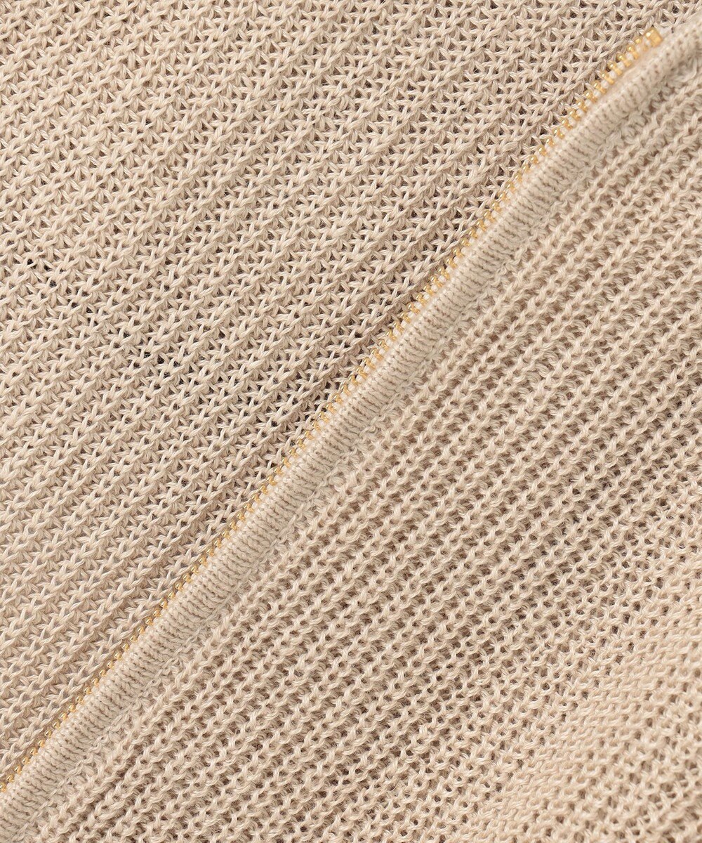 自由区 S 【洗える】リネンミドルゲージフーディ ニット 