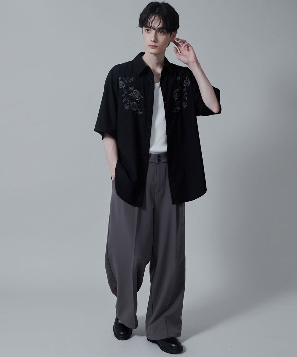 WEGO TRフラワーモチーフシャツ（S） 