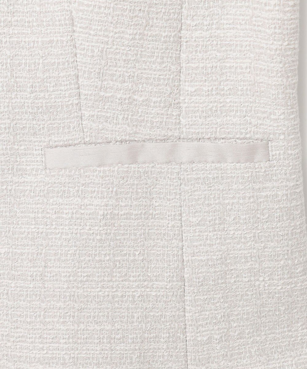 23区 L 【セットアップ対応】ライトシャインツイード ノーカラージャケット 