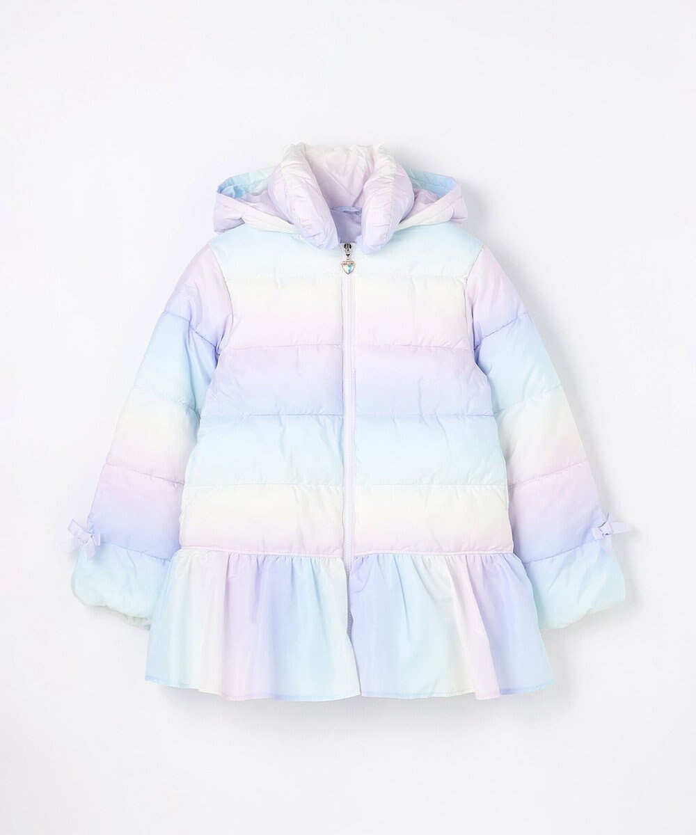 ANY KIDS 【フード取り外し/洗濯機可能】中綿フリル リボンコート 