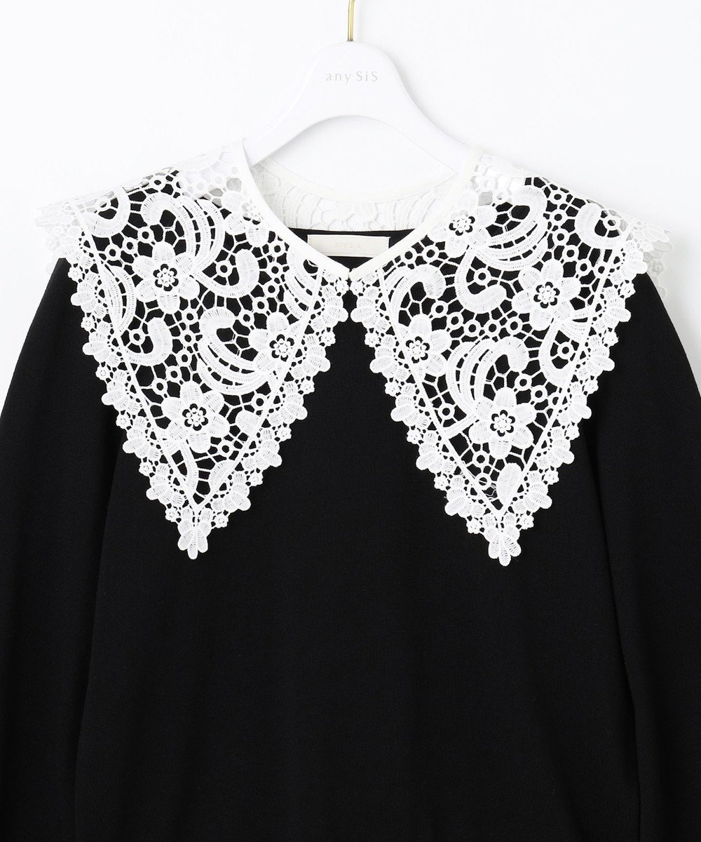 ANY SIS 【2WAY】レース襟付き ニット 