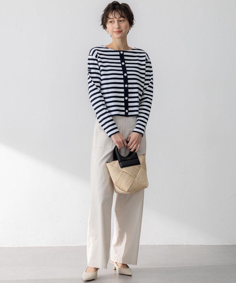 23区 S 【洗える】スラブツイルストレッチ ワイド パンツ 