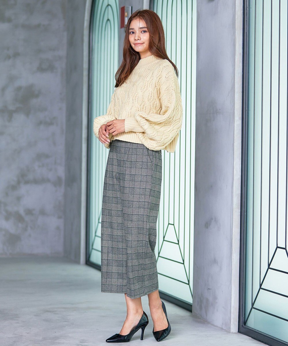 Tiaclasse 【安田美沙子さん着用・洗える】起毛チェック柄ワイドパンツ 