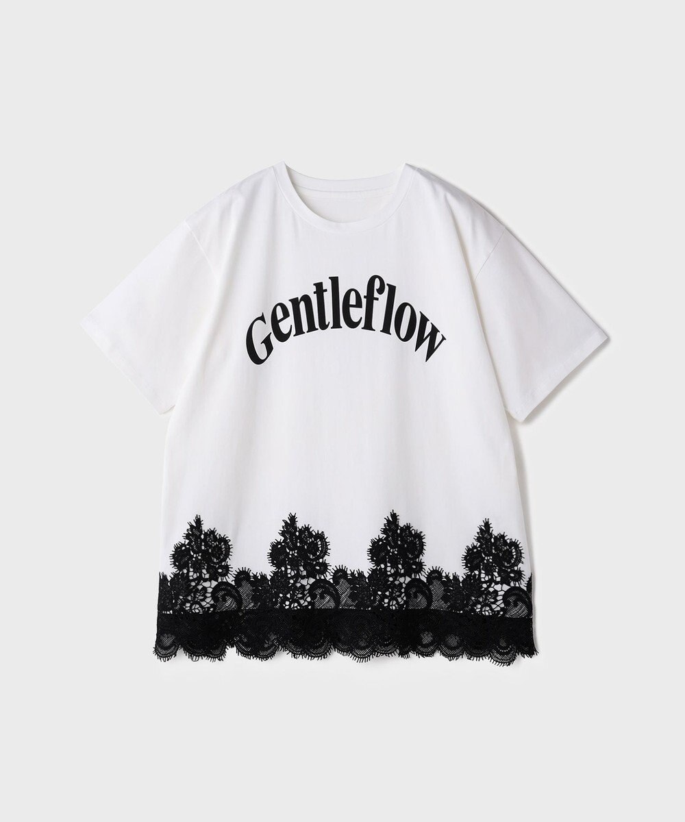 GRACE CONTINENTAL レースヘムロゴTシャツ 
