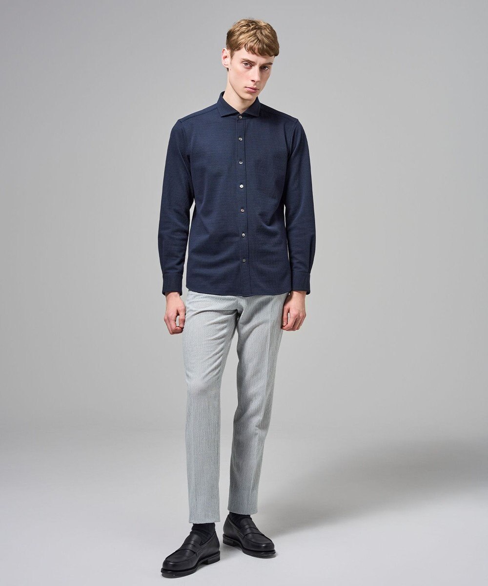 JOSEPH HOMME 【新素材】グリットタックジャージー　ホリゾンタルカラーシャツ 