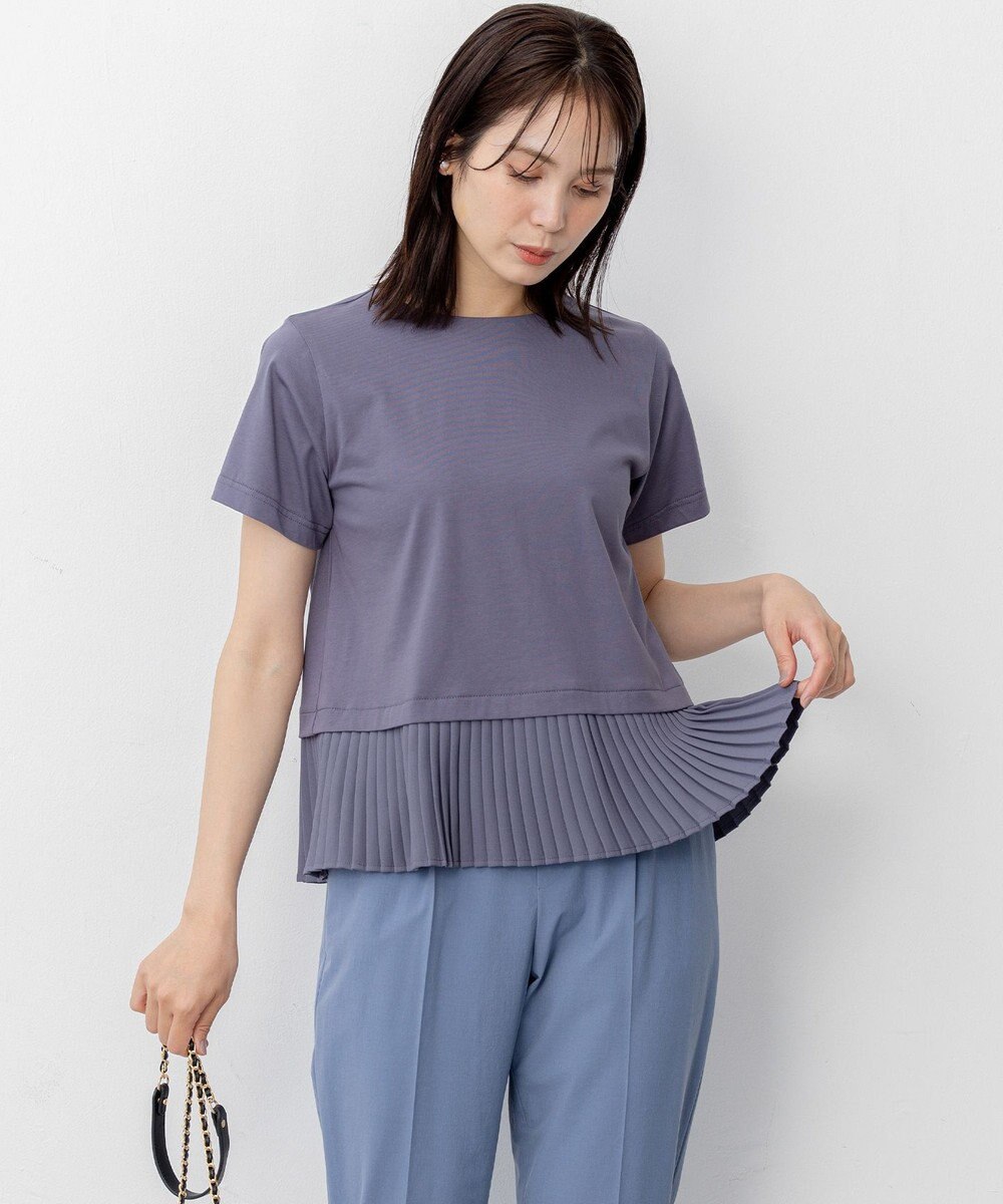 組曲 L クールプレーティング天竺プリーツ カットソー 