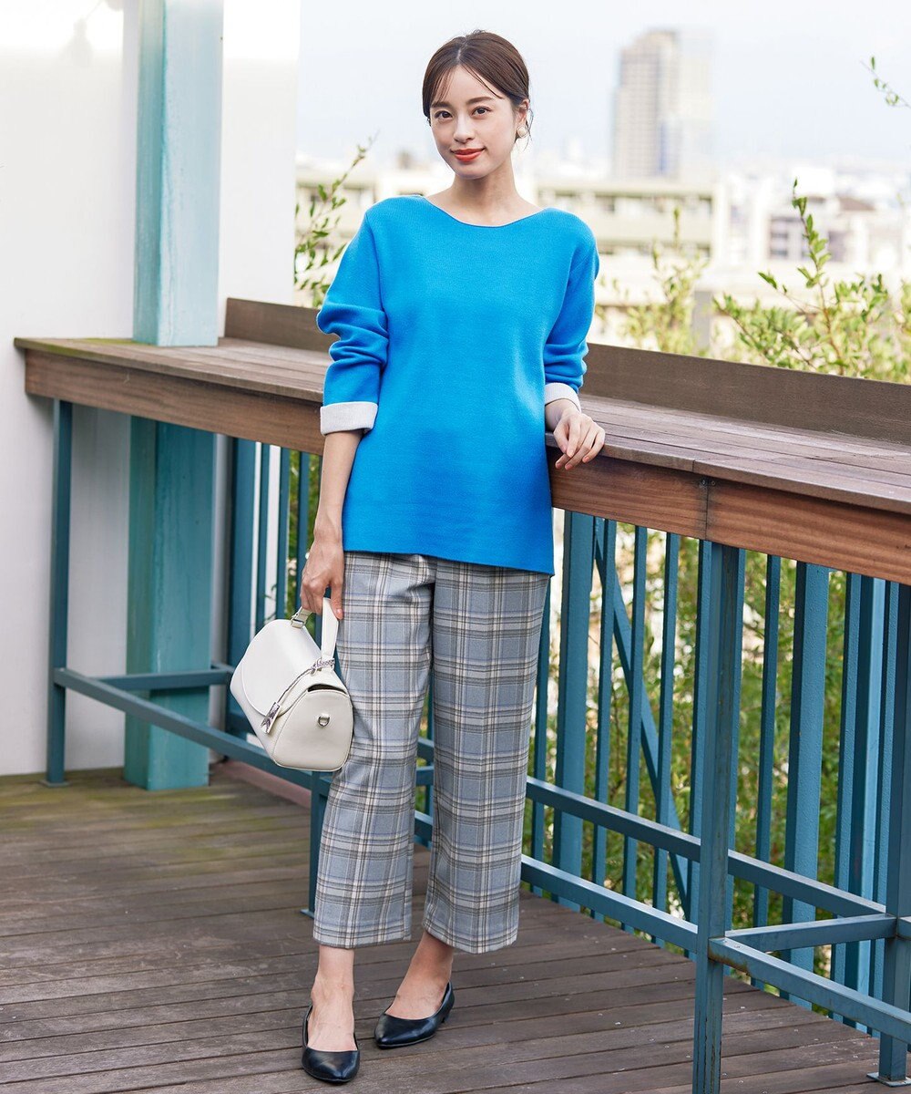 Tiaclasse 【安田美沙子さん着用・洗える】起毛チェック柄ワイドパンツ 